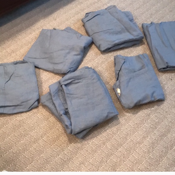 Pottery Barn Other - Pottery Barn - 6 unlined linen drapes. Slight fade